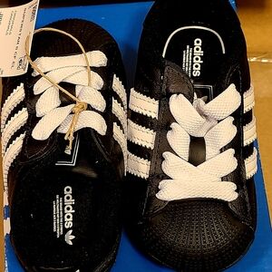 Adidas Kids Black and White Sneakers